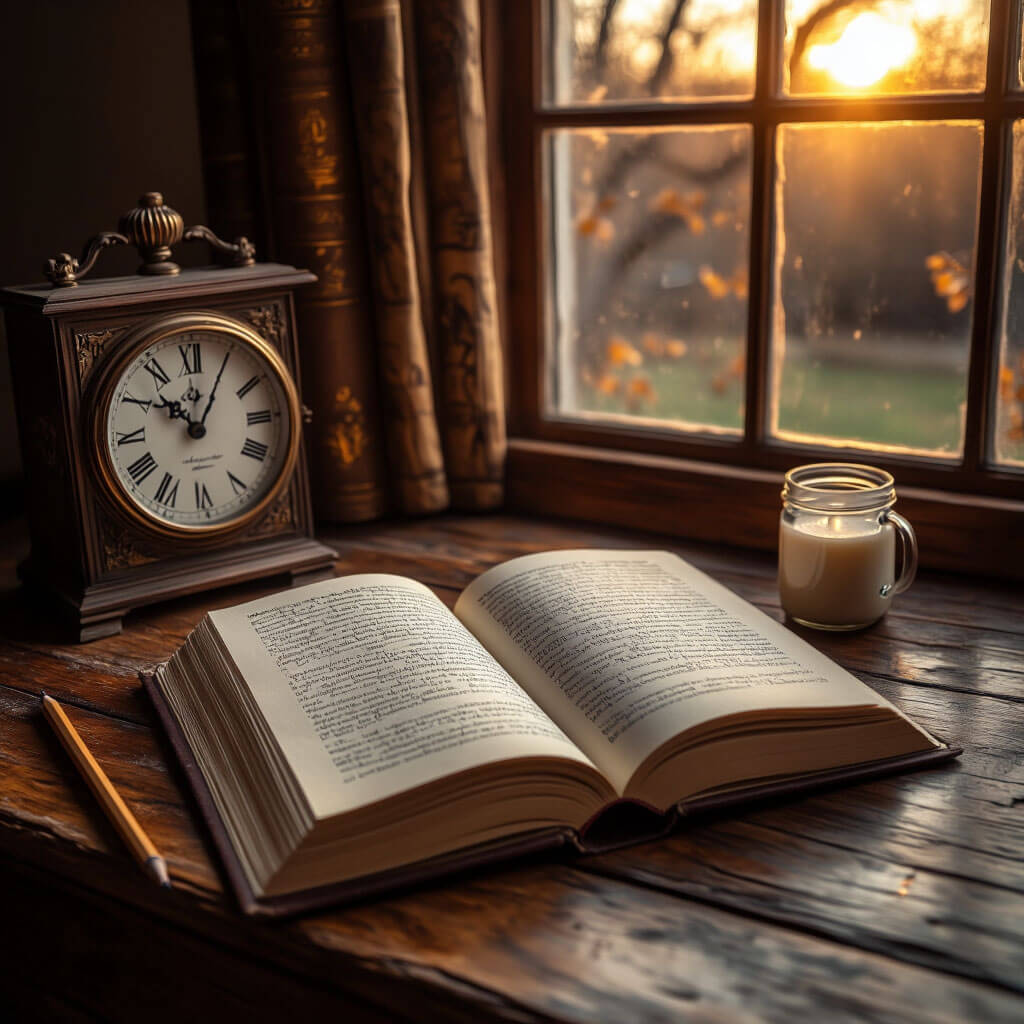 Kniha s prázdnými stránkami a stopou světla